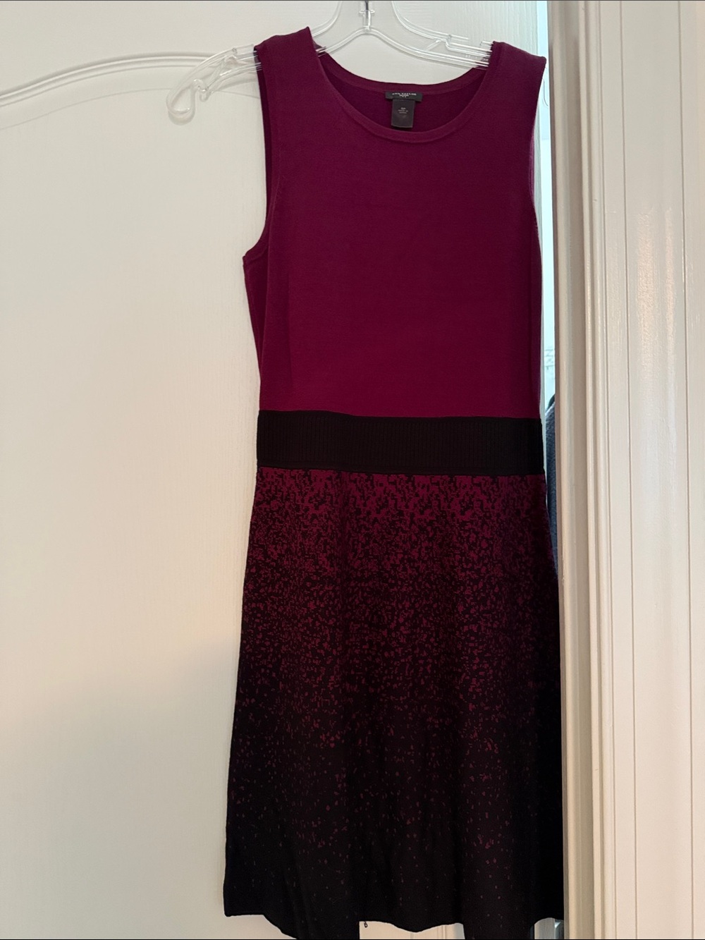 Ann Taylor Sleeveless Burgundy to Black Ombre Fit & Flare Dress